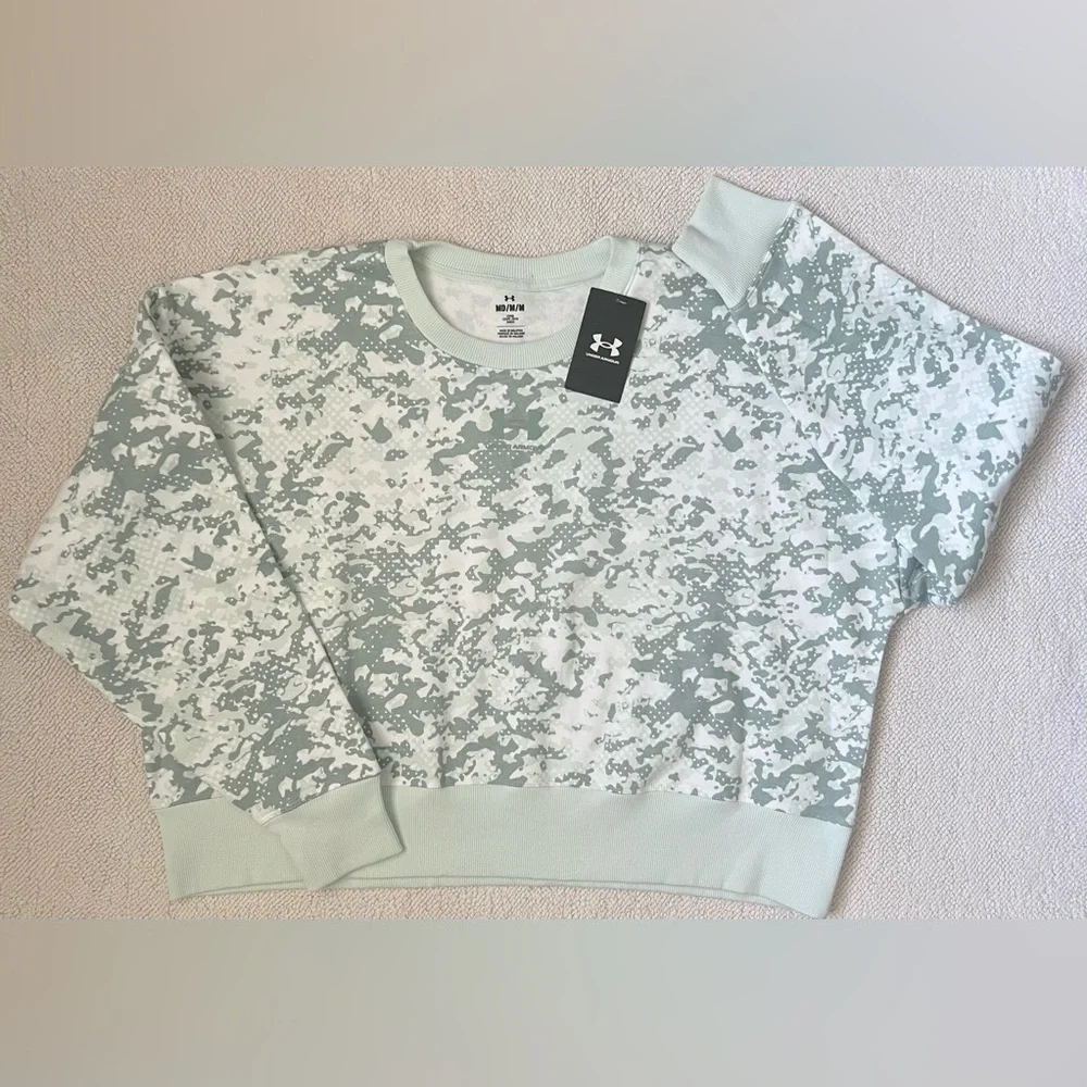UNDER ARMOUR Camo Rival Fleece Crew Pullover Sweatshirt Loose Women’s | Size: M - Picture 2 of 12